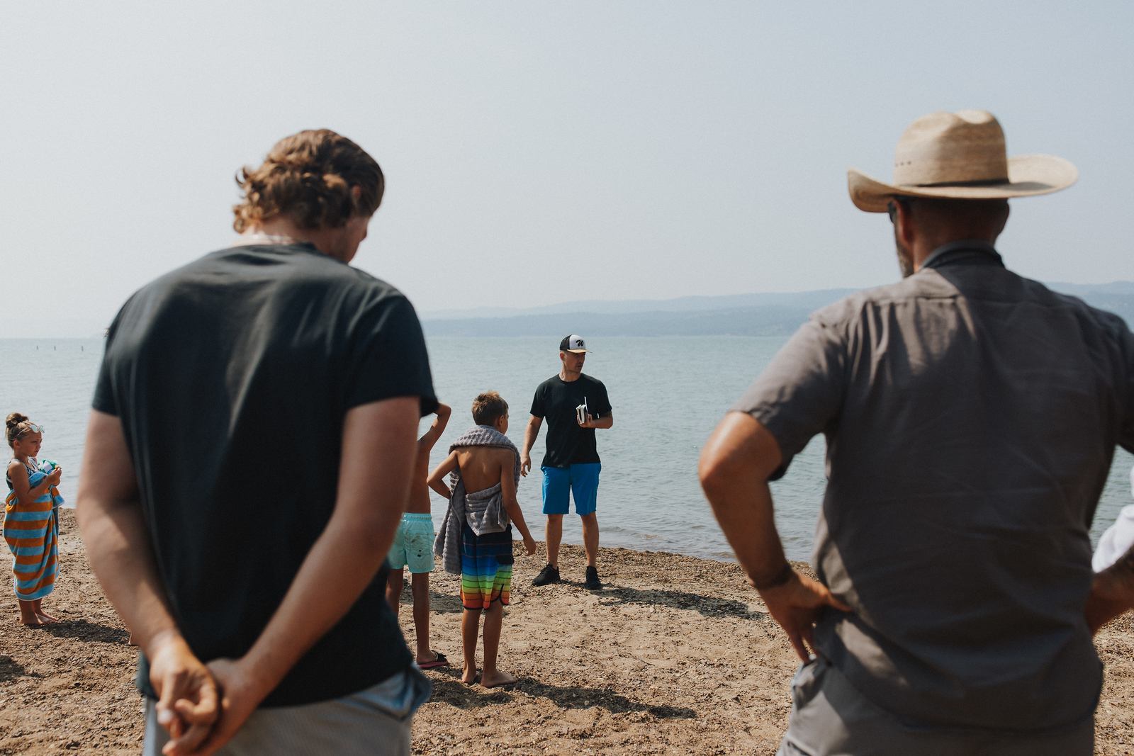 Community members talking